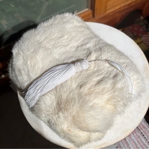 Muff. White rabbit fur. Clean.